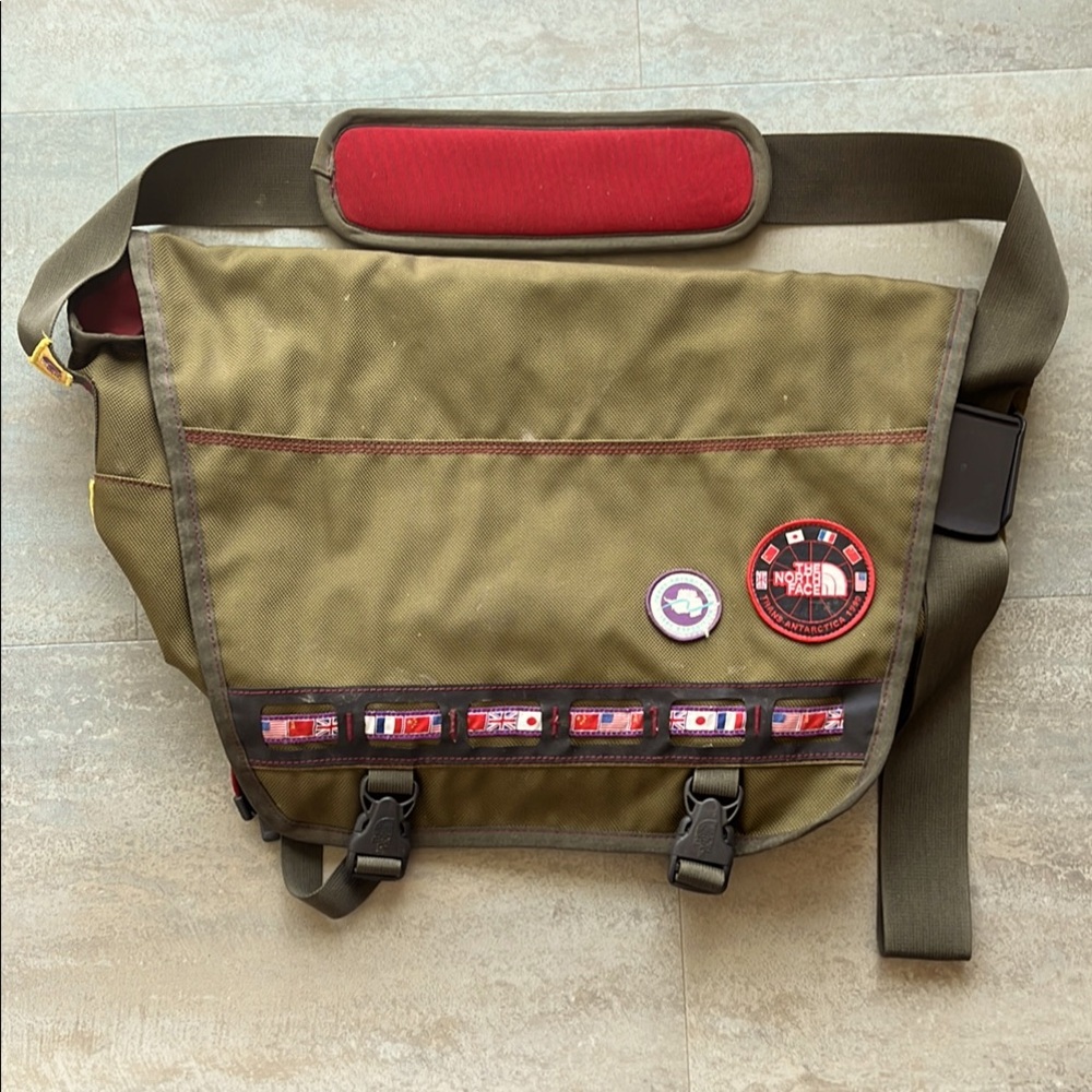 The North Face, 1990 Trans-Antartica Expedition, messenger shoulder bag.